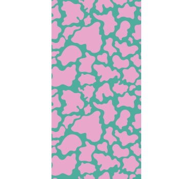 Papel pared abstracto Estampado de vaca rosa de colores - TenVinilo
