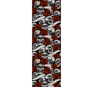 Papel pintado clásico Calaveras y rosas - TenVinilo