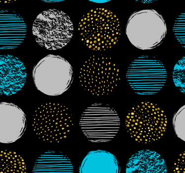 Papel pintado círculos Patrón sobre fondo negro - TenVinilo