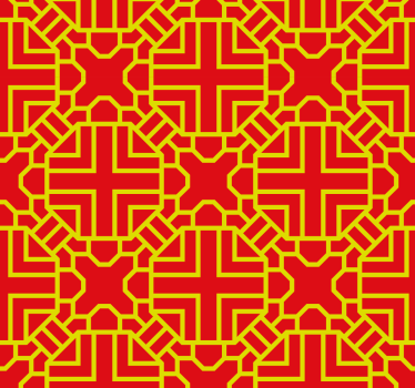 Papel mural rojo patrón de celosía intrincado - TenVinilo