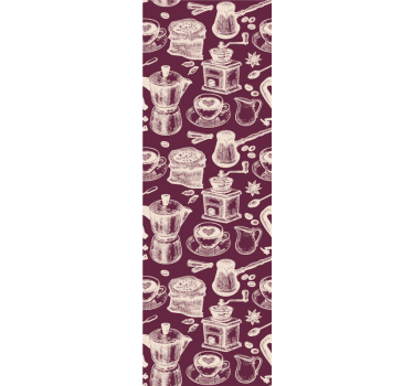 Papeles de pared modernos Diseño de patrón de café - TenVinilo
