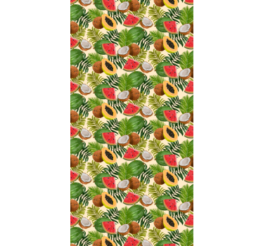 Papel pintado para baño Frutas tropicales - TenVinilo