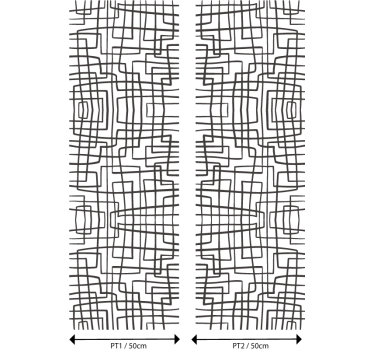 Papel mural comedor patrón de línea abstracta - TenVinilo