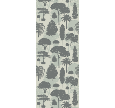 Papel mural paisaje patrón de silueta de árbol - TenVinilo