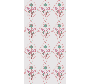 Papel pintado de flores Diseño floral formalizado - TenVinilo