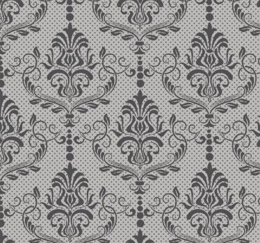 Papel pintado vintage motivos florales grises - TenVinilo