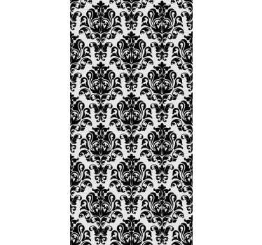 Papel mural barroco elegante patrón monocromático - TenVinilo