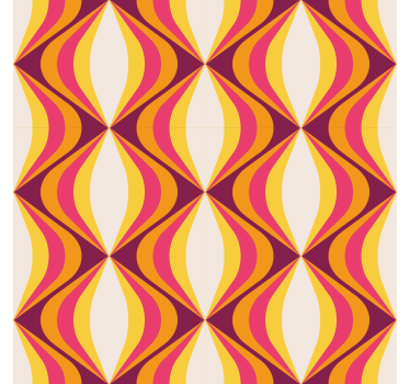 Papel pintado para salón onda naranja retro - TenVinilo