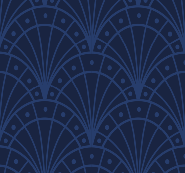 Papel mural recibidor art déco azul marino - TenVinilo