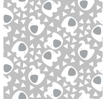 Papel mural bebé elefante con triangulos - TenVinilo