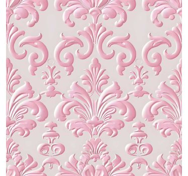Papel mural barroco patrón rosa - TenVinilo
