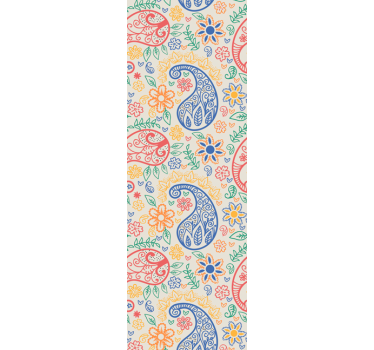 Papel pared ornamental paisley colorido - TenVinilo