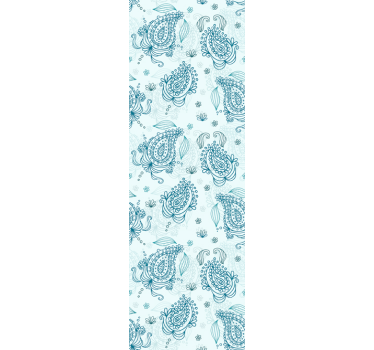 Papel pared flores paisley azules - TenVinilo