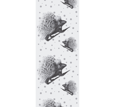 Papel mural animales motivo de erizo gris - TenVinilo