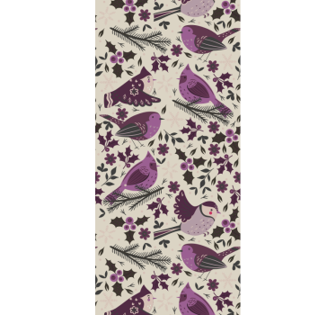 Papel pintado de pájaros tonos morados - TenVinilo