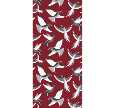 Papel pintado para salón Variedad de aves en el fondo rojo - TenVinilo