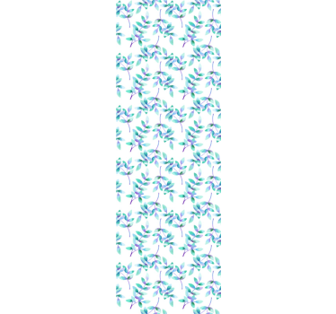 Papel pared flores en ramas claras azules - TenVinilo