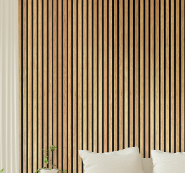 Papel pintado madera listones marrones - TenVinilo
