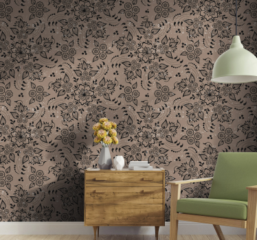 Mural floral Estampado vintage - TenVinilo