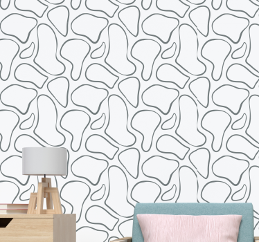 Papel pared moderno piedras dibujadas - TenVinilo