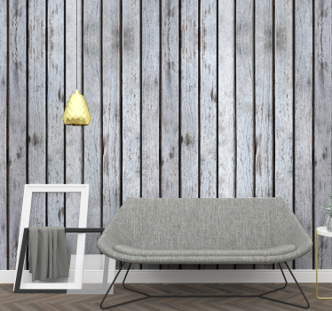 Papel decorativo pared pasarela de madera blanca - TenVinilo