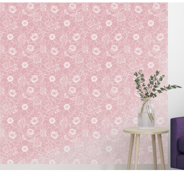 Papel floral Patrón floral elegante rosa - TenVinilo