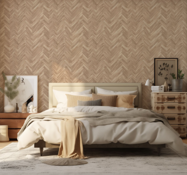 Papel mural dormitorio textura de madera clara - TenVinilo