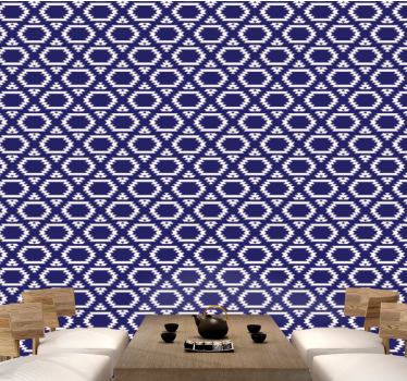 Papel mural comedor formas geométricas hexagonales - TenVinilo