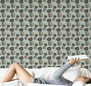 Papel mural animal linda impresión de erizo - TenVinilo