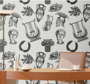 Papel mural clásico iconografía romana - TenVinilo