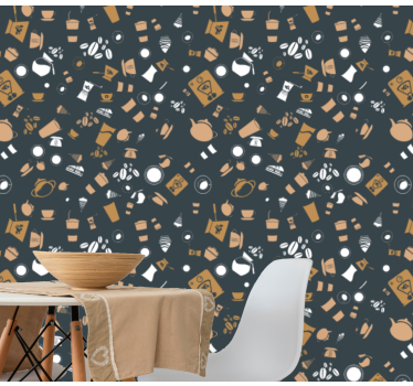 Papel mural comedor motivos de café - TenVinilo