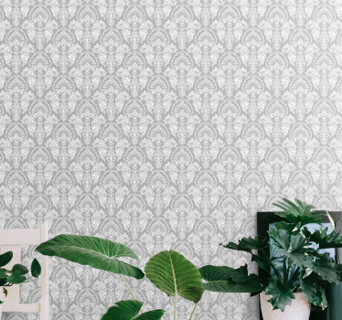 Papel mural barroco elegante patrón de damasco - TenVinilo