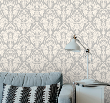 Papel mural barroco elegante pergamino floral - TenVinilo