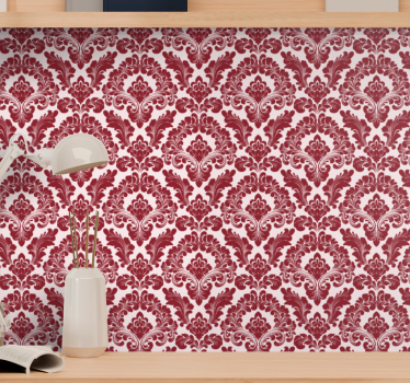 Papel mural barroco elegantes elementos florales - TenVinilo