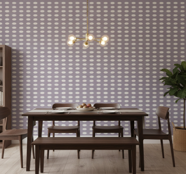 Papel mural comedor círculos geométricos grises y morados - TenVinilo