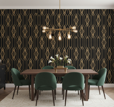 Papel mural comedor elegancia art deco - TenVinilo