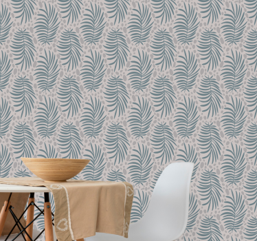 Papel mural comedor hojas de palmeras tropicales - TenVinilo