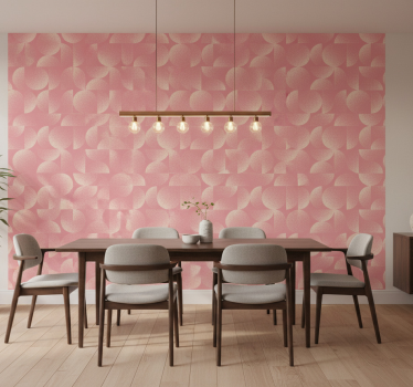 Papel mural comedor pastel semicírculos - TenVinilo