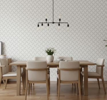 Papel mural comedor patrón cuadrado blanco geométrico - TenVinilo