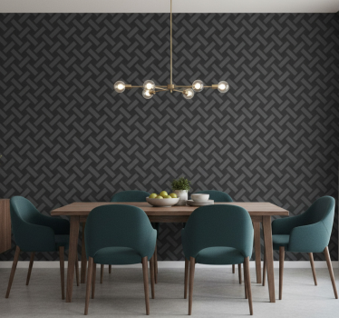 Papel mural comedor patrón cuadrado negro geométrico - TenVinilo
