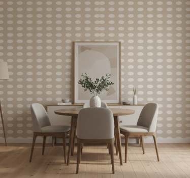 Papel mural comedor patrón de círculos blancos - TenVinilo