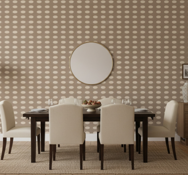 Papel mural comedor patrón de círculos marrones - TenVinilo