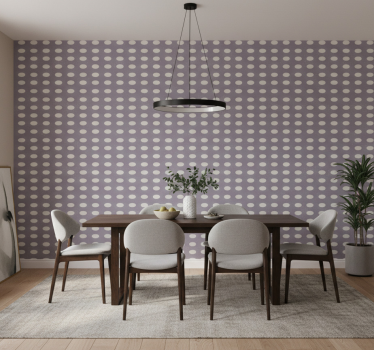 Papel mural comedor patrón de lunares minimalista - TenVinilo