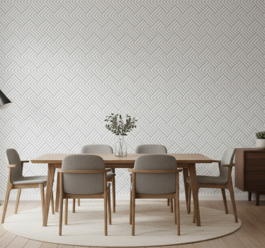 Papel mural comedor patrón geométrico triángulos blancos - TenVinilo