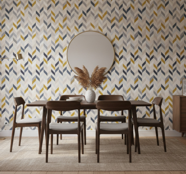 Papel mural comedor patrón zigzag chevron - TenVinilo