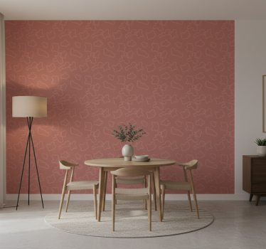 Papel mural comedor terracota círculos irregulares - TenVinilo