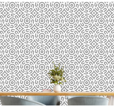 Papel mural comedor espirales geométricas - TenVinilo