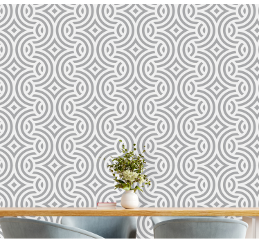 Papel mural comedor patrones geométricos en espiral - TenVinilo