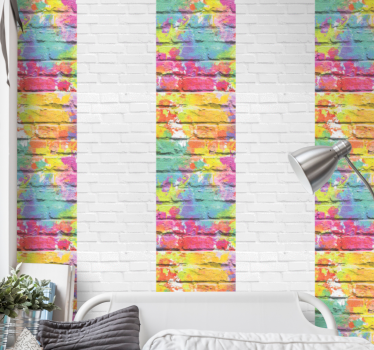 Papel mural ladrillos patrones de ladrillos de colores - TenVinilo