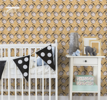 Papel mural bebé patrón de erizo personalizado - TenVinilo